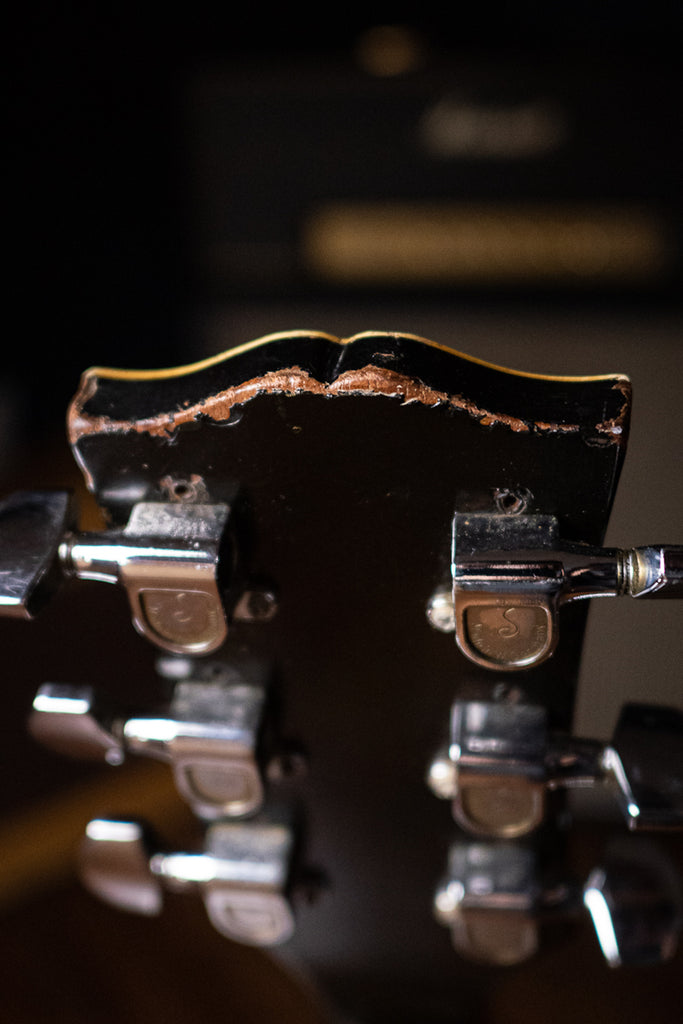 1969 Gibson Les Paul Custom Electric Guitar - Ebony Detail Head