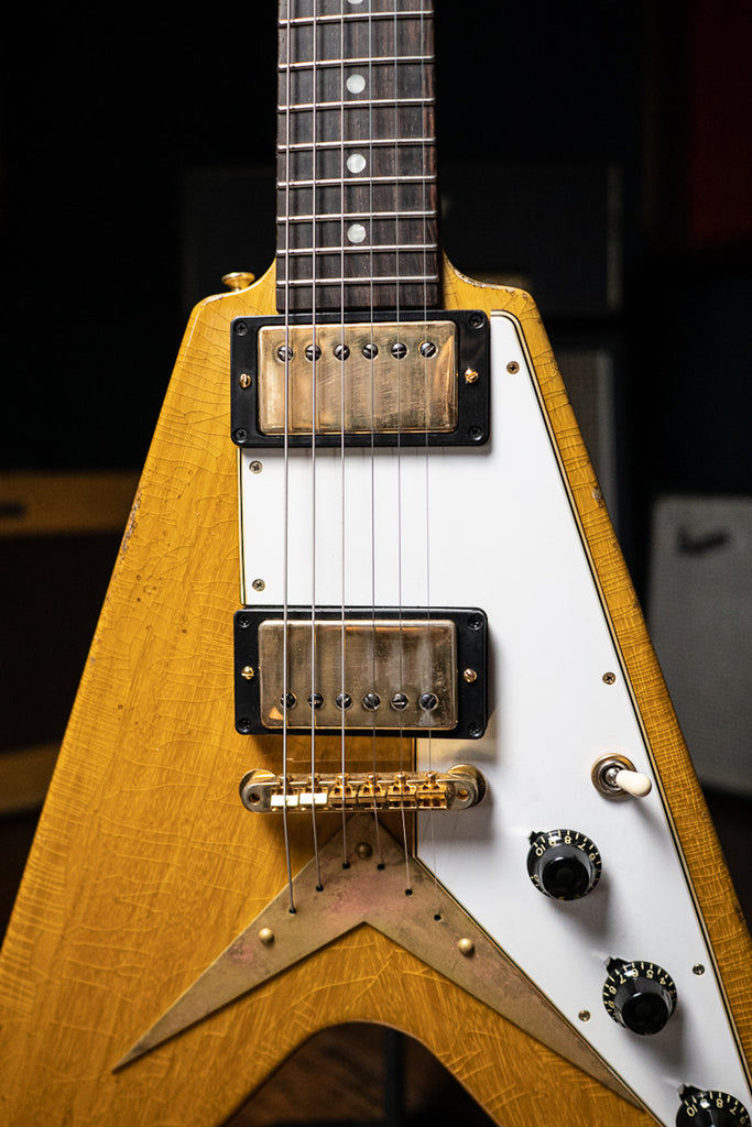 Gibson Custom Shop 58 Korina Flying V Brazilian Rosewood Fingerboard Murphy Lab Light Aged GH Electric Guitar - Natural 81005