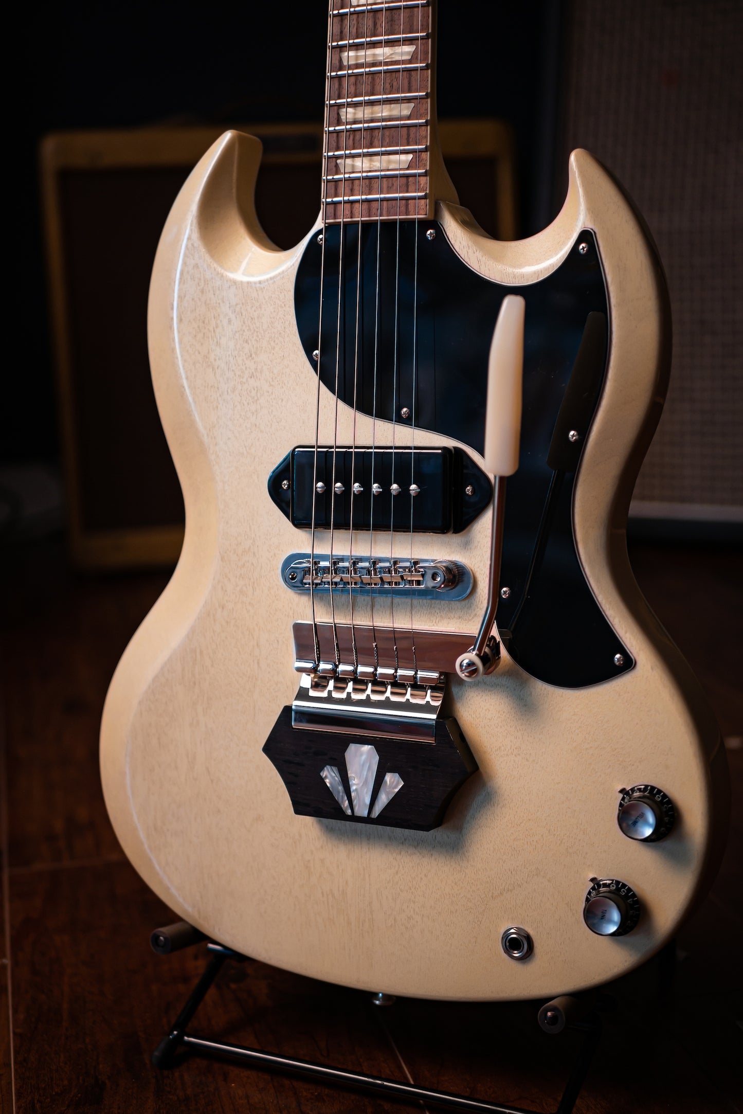 Gibson Custom Shop Brian Ray '62 SG Junior Electric Guitar - White Fox Gloss - Walt Grace Vintage