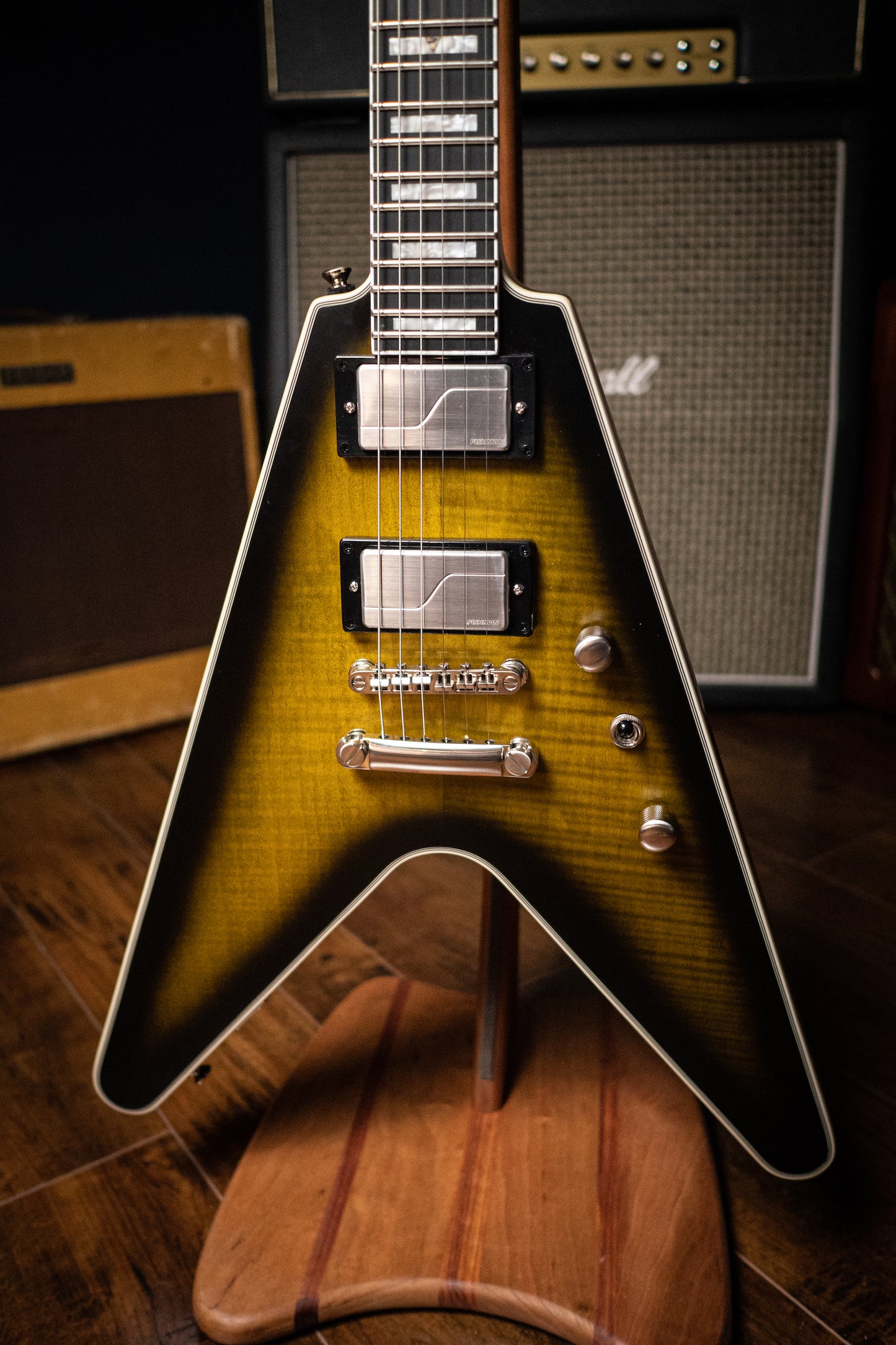 Epiphone Flying V Prophecy Electric Guitar - Yellow Tiger Aged Gloss