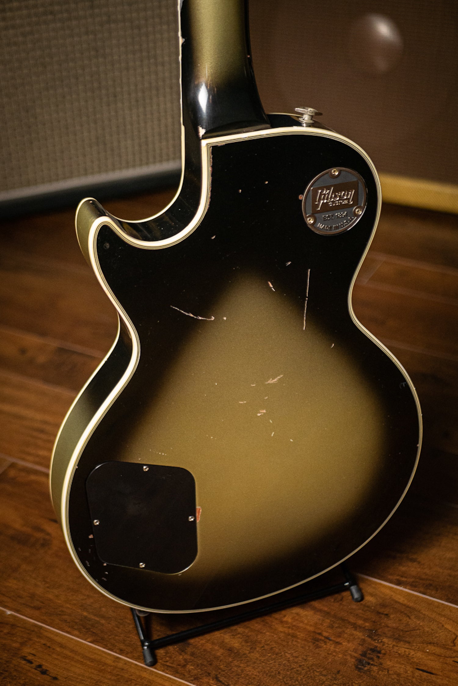 Gibson Custom Shop Adam Jones 1979 Les Paul Custom VOS Electric Guitar - Vintage Silverburst Aged