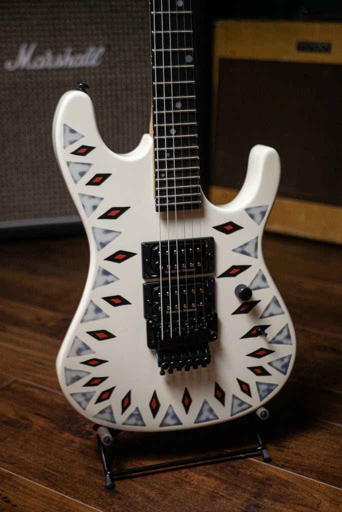 Kramer NightSwan Electric Guitar - Vintage White with Aztec Graphic