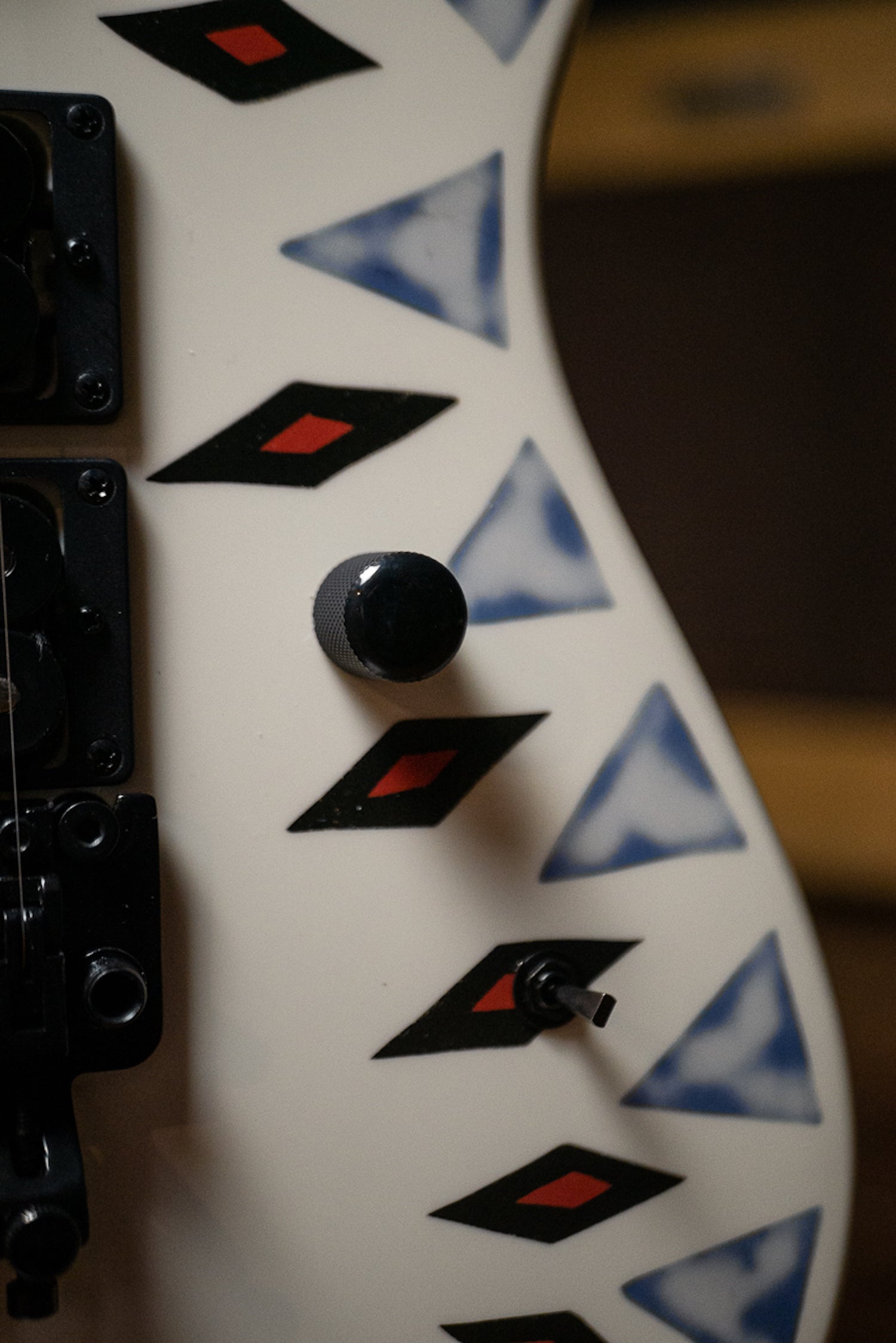 Kramer NightSwan Electric Guitar - Vintage White with Aztec Graphic