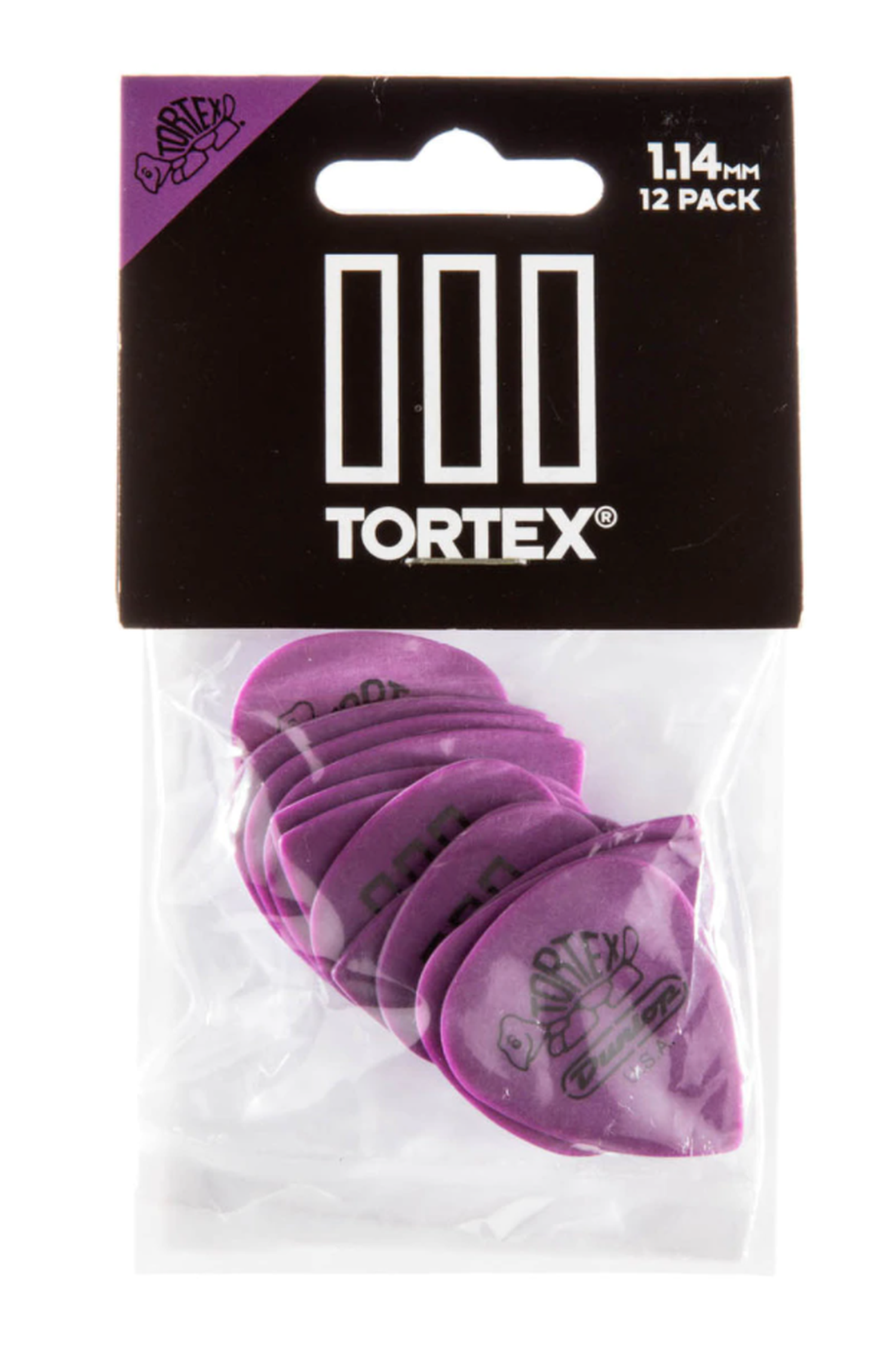 Dunlop 462P114 Tortex TIII Guitar Picks 1.14mm 12 pack - Purple