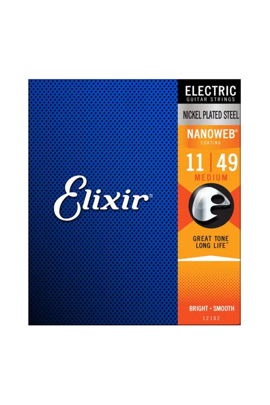 Elixir Strings Nanoweb Electric Guitar Strings -.011-.049 Medium
