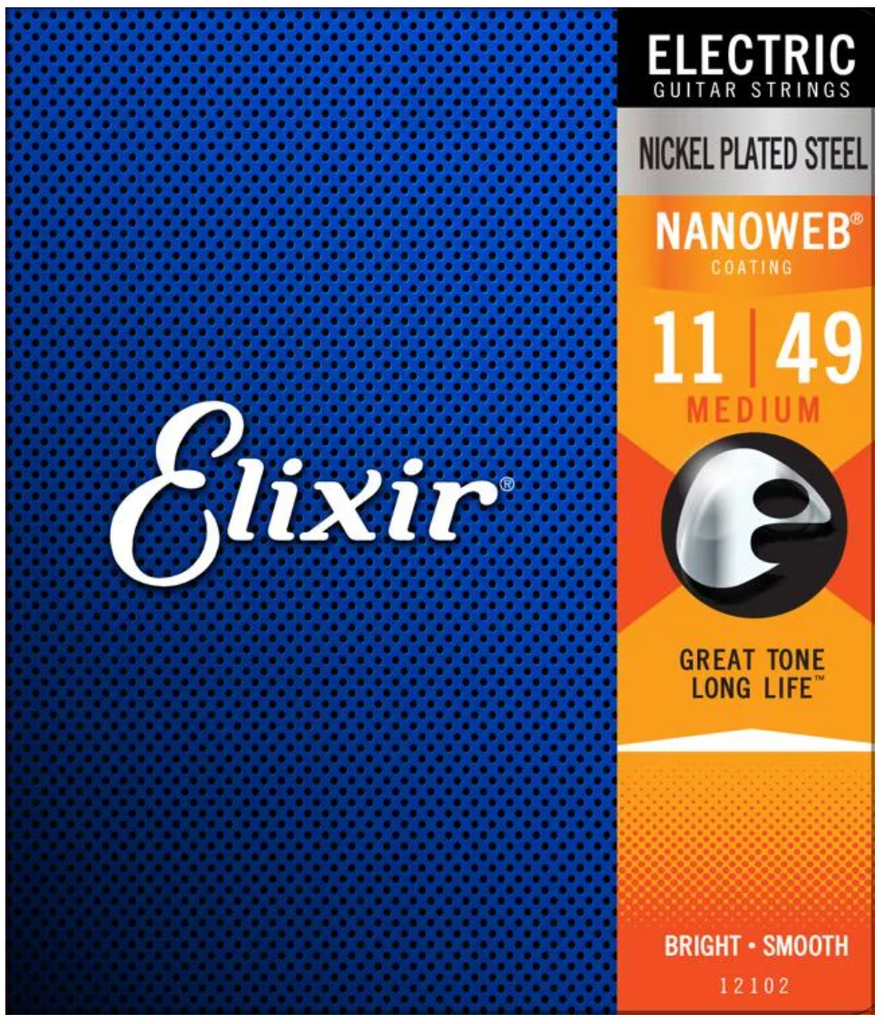 Elixir Strings Nanoweb Electric Guitar Strings -.011-.049 Medium