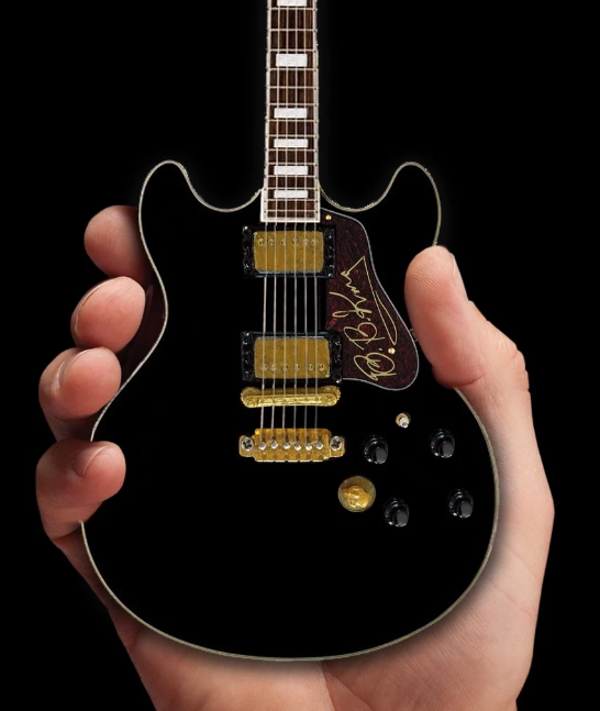 B.B. King's Signature Black Hollow Body Mini Guitar - Walt Grace Vintage