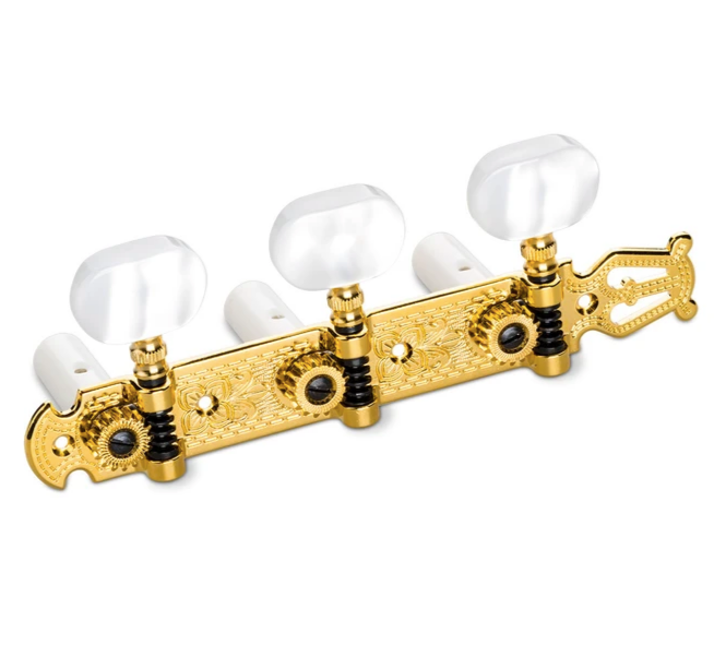 Schaller Lyre Classical Tuner Set - Gold and Pearloid