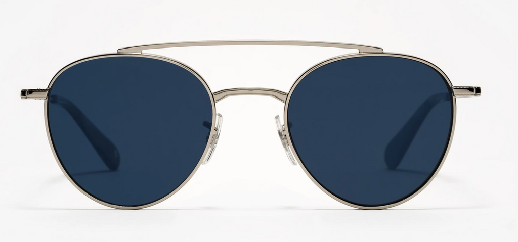 Johann Wolff Sunglasses - Zepellin in Silver w/ Blue Polar Lenses