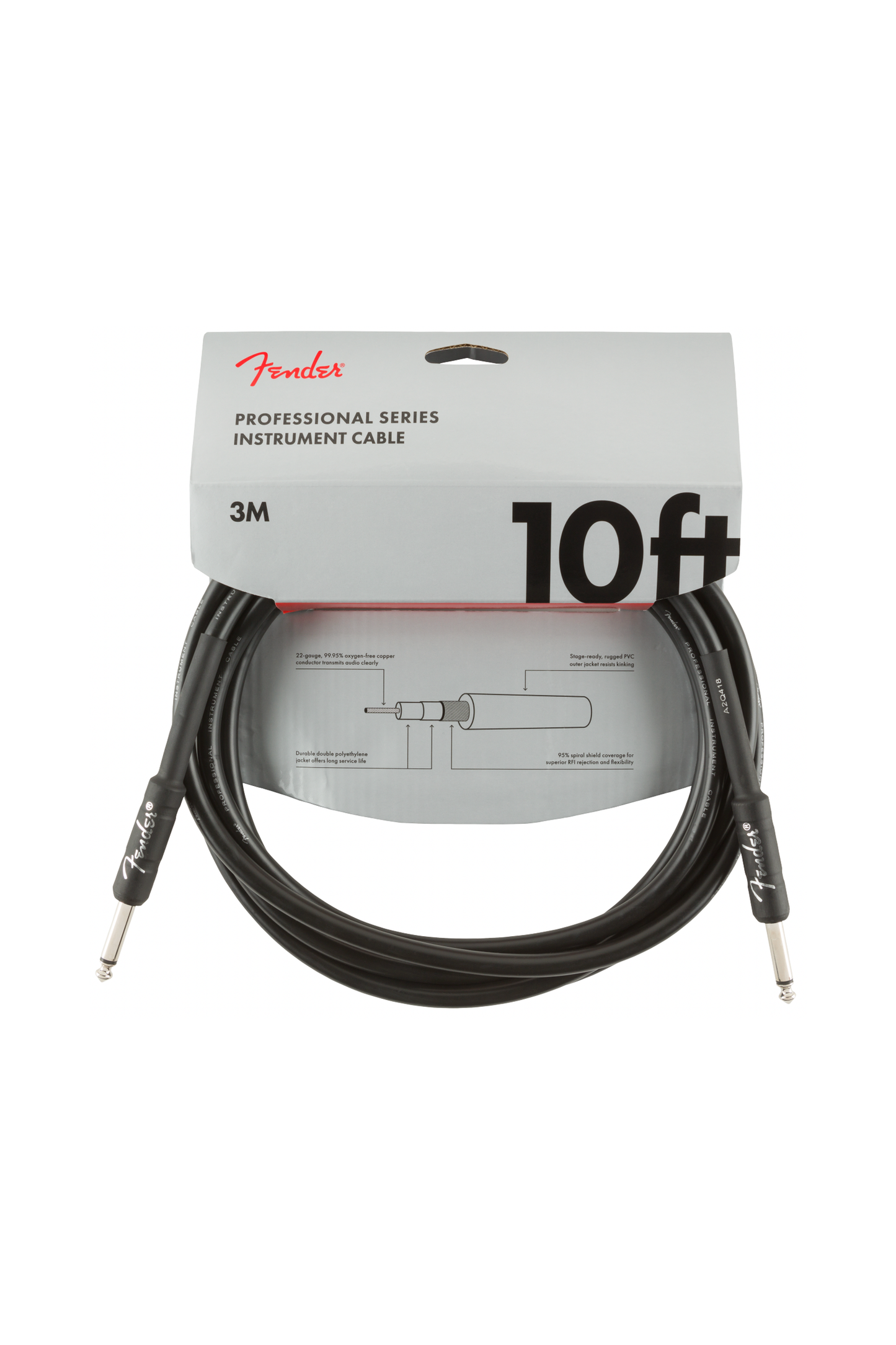 Fender Professional Series Instrument Cable 10' - Black