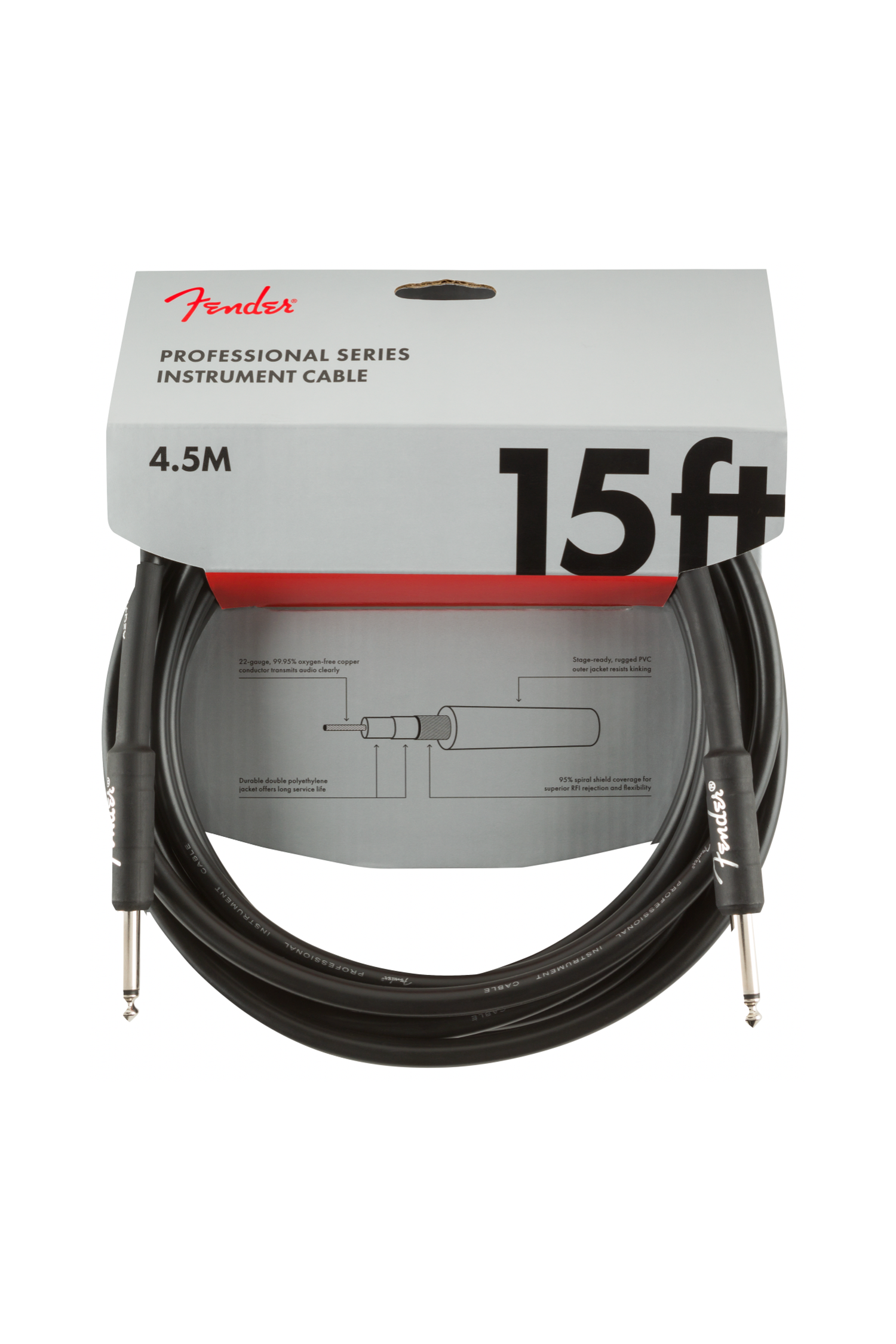 Fender Professional Series Instrument Cable 15' - Black