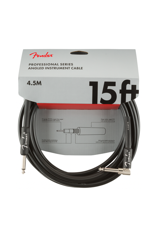 Fender Professional Series Angled Instrument Cable 15' - Black
