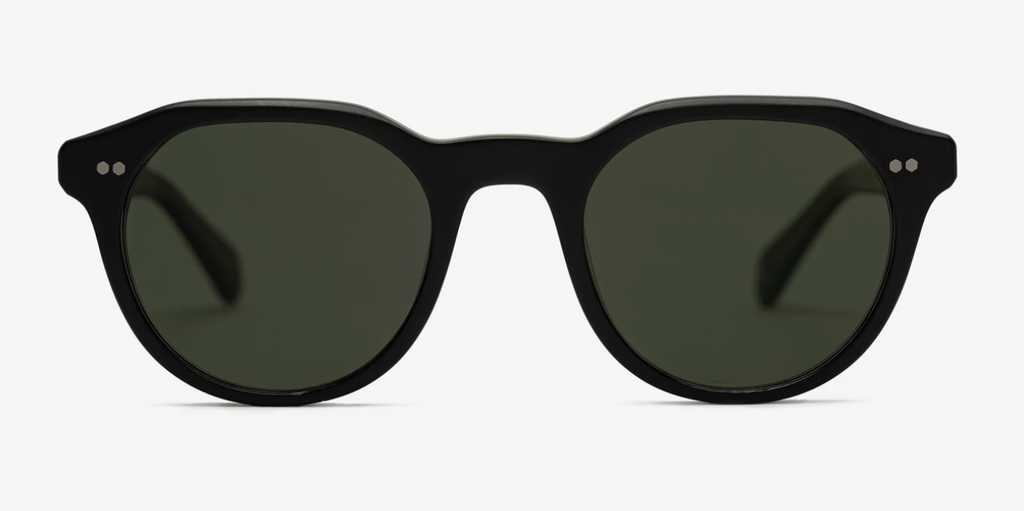 Johann Wolff Sunglasses - Morrison in Matte Black w/ Green Polar Lenses