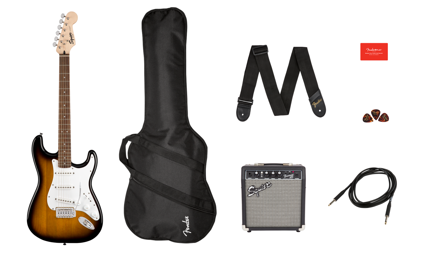 Squier Stratocaster Electric Guitar and Amp Pack - Sunburst