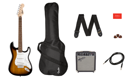 Squier Stratocaster Electric Guitar and Amp Pack - Sunburst
