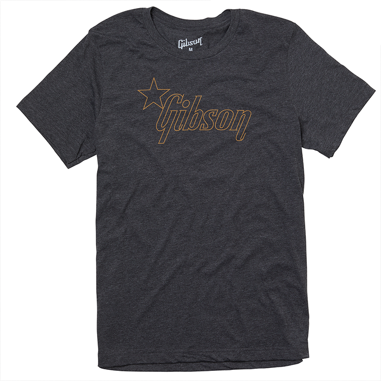 Gibson Star Logo T-Shirt - Charcoal Gray - Walt Grace Vintage