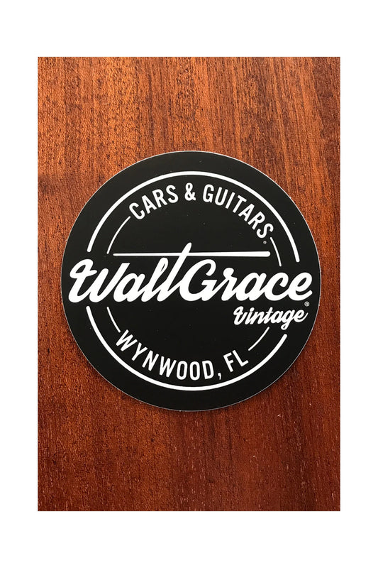 Walt Grace Vintage Round Sticker 3" - Black