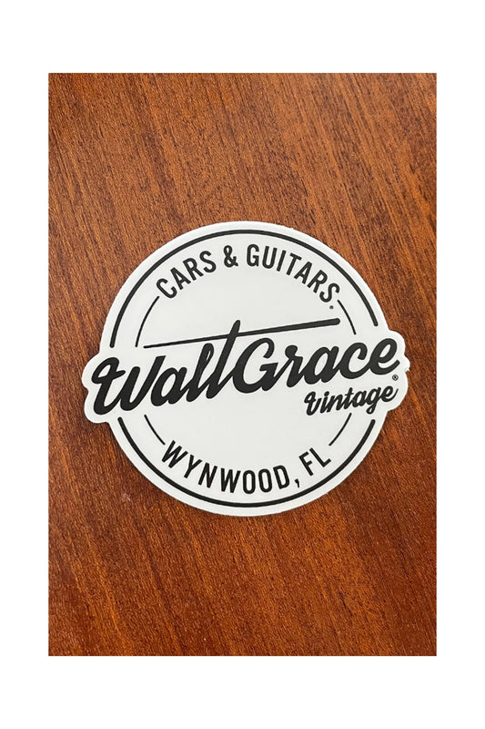 Walt Grace Vintage Round Sticker 3.5" - White