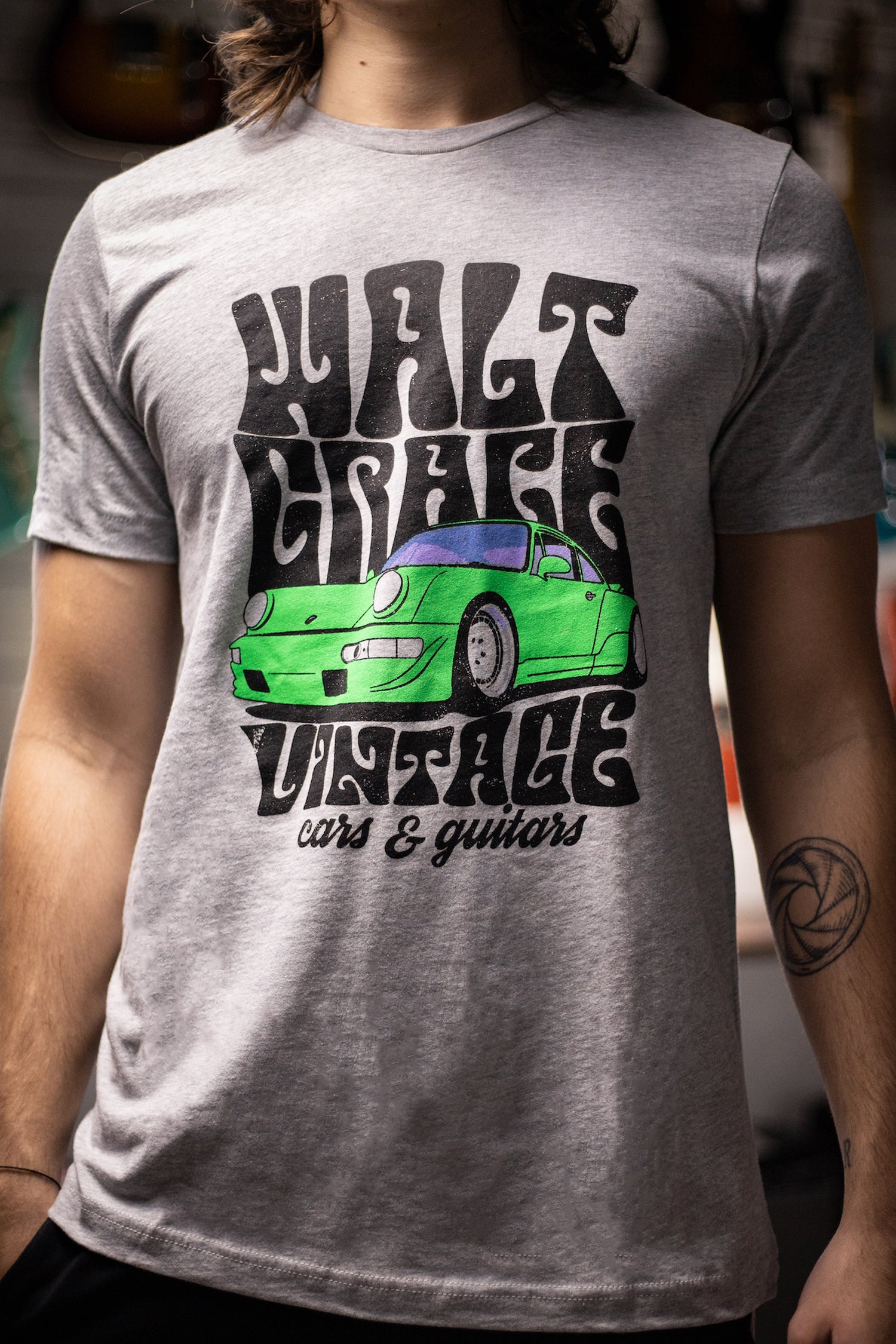 Walt Grace Vintage Psych Porsche Graphic T-Shirt - Grey
