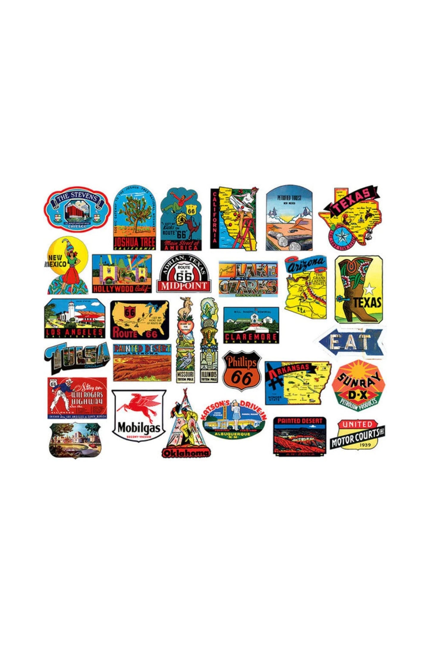 Route 66 - Vintage Stickers