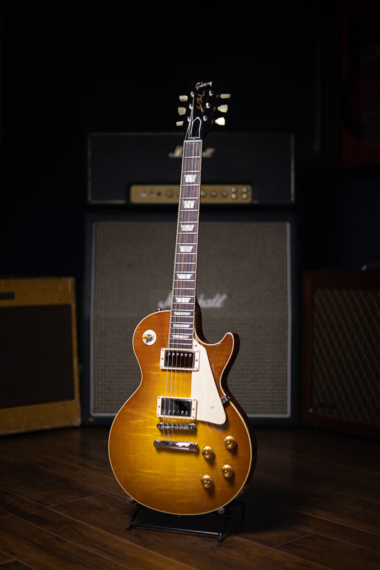2016 Gibson Custom Shop Les Paul 1958 Reissue Figured Top Electric Guitar - Aged Iced Tea Burst