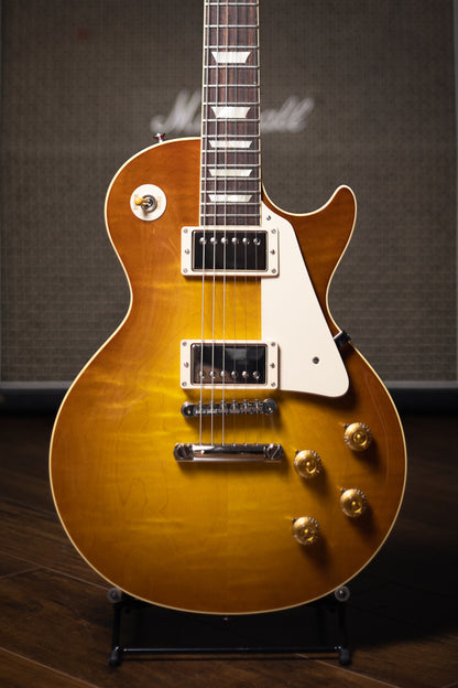 2016 Gibson Custom Shop Les Paul 1958 Reissue Figured Top Electric Guitar - Aged Iced Tea Burst