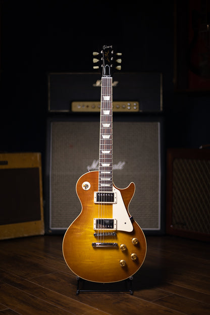2016 Gibson Custom Shop Les Paul 1958 Reissue Figured Top Electric Guitar - Aged Iced Tea Burst