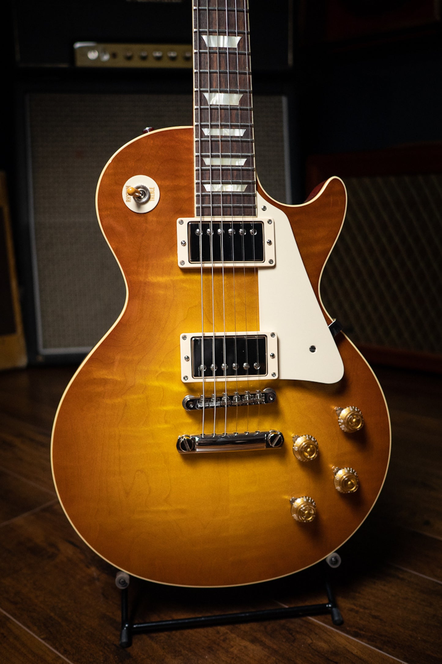 2016 Gibson Custom Shop Les Paul 1958 Reissue Figured Top Electric Guitar - Aged Iced Tea Burst