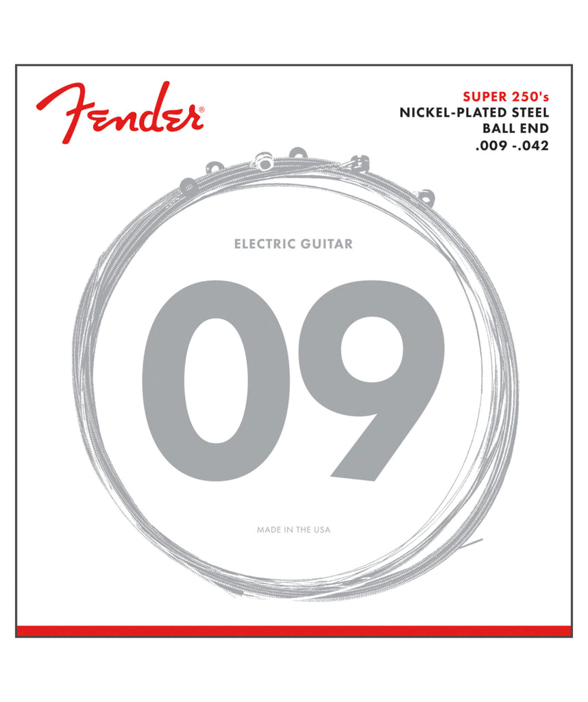 Fender Super 250s Nickel-Plated Steel Ball End Electric Guitar Strings .009-.042